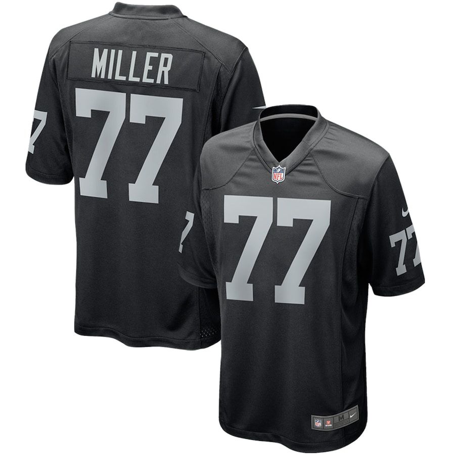 Men Oakland Raiders #77 Kolton Miller Nike Black Game Player NFL Jersey